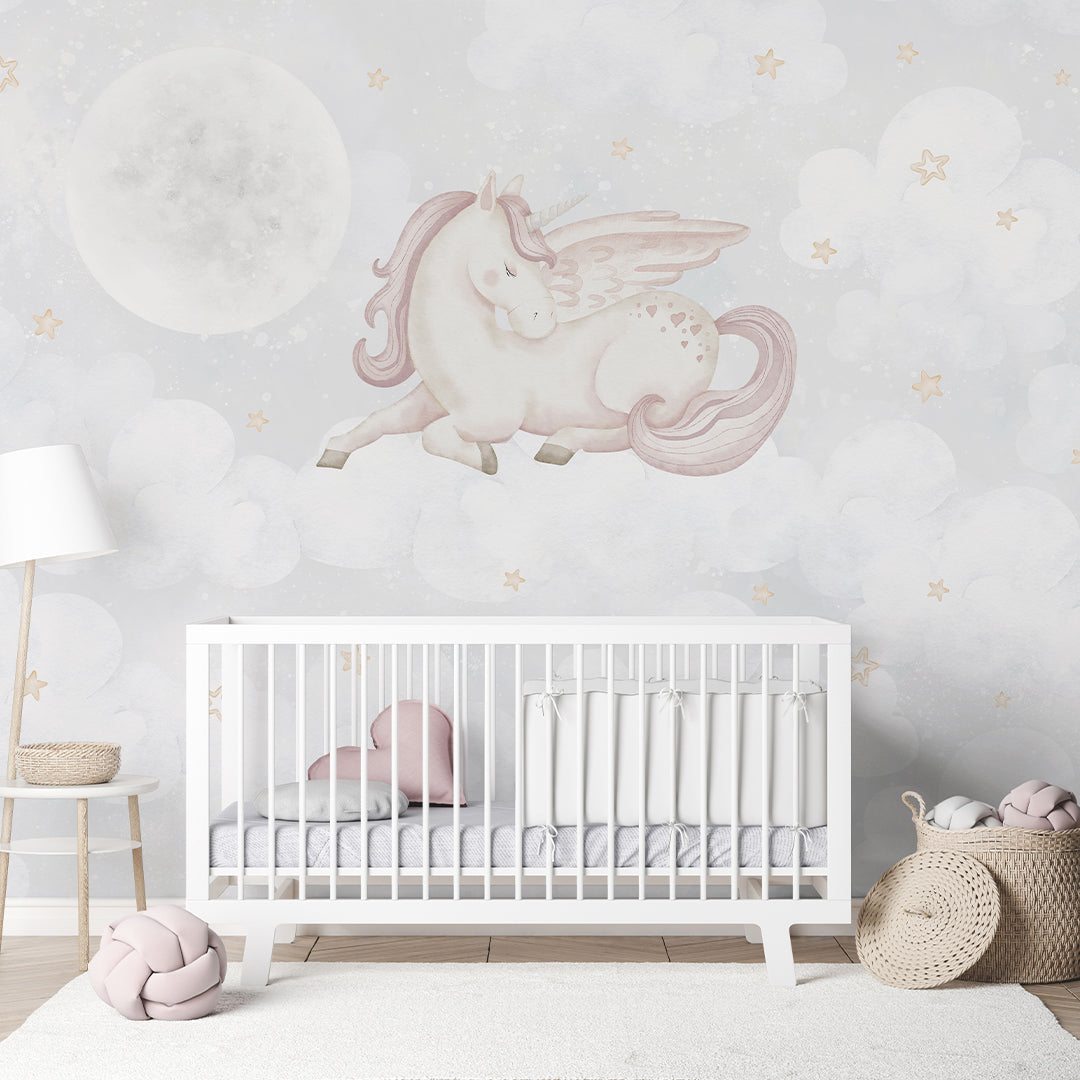 Dreaming Unicorn & Moon Wall Mural AM145