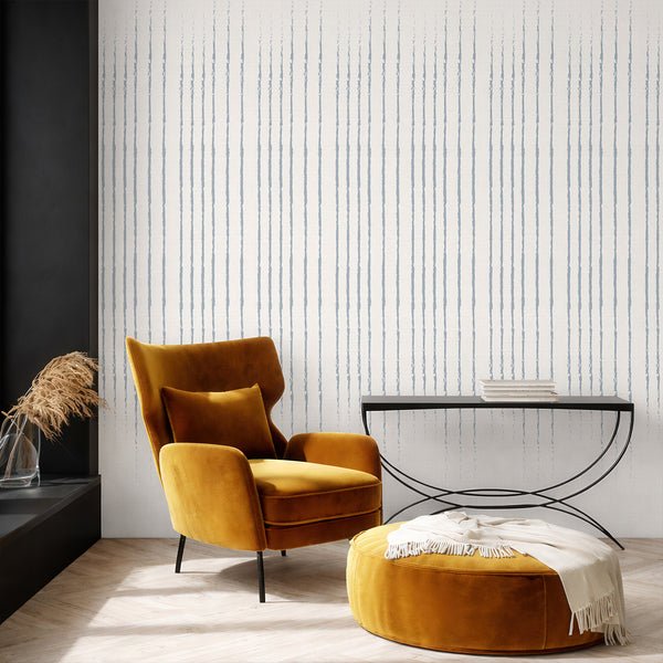 Dusty Blue Vertical Stripes Wall Mural AM201