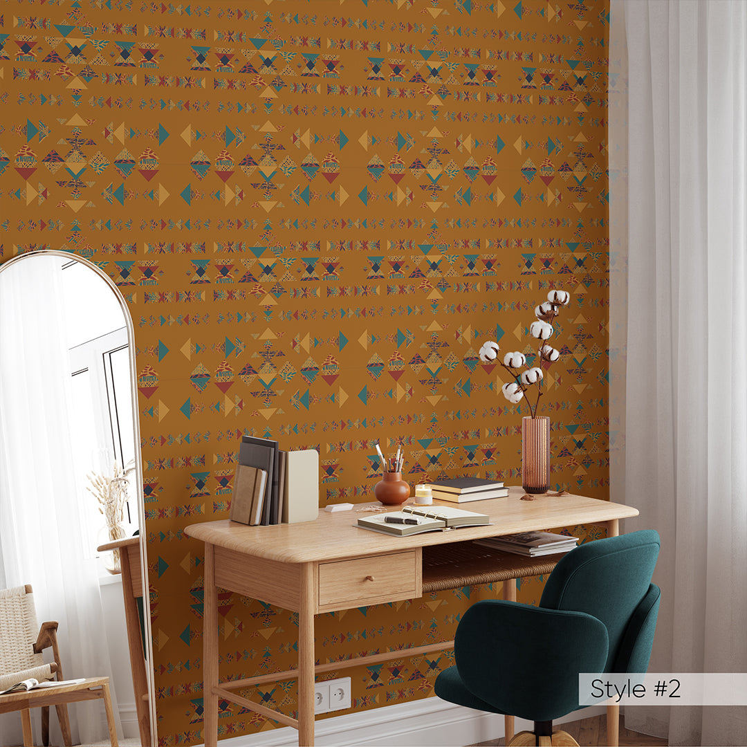 African Motifs Triangular Wallpaper W163