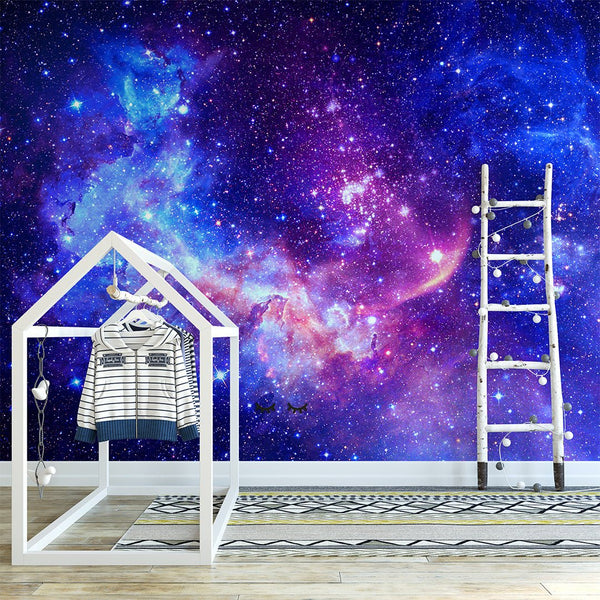 Cosmic Galaxy Glow Wall Mural WM054 - CostaCover - Peel and stick Removable Wallpaper - accent wallpaper - adhesive wallpaper - adhesive wallpaper design