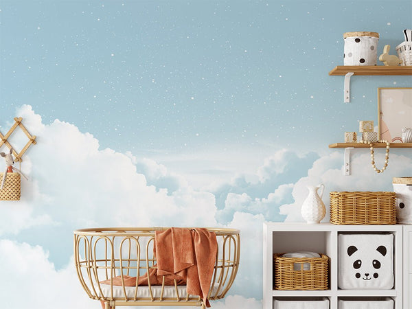 Blue Sky & 3D Clouds Wall Mural CCM142 - CostaCover - Peel and stick Removable Wallpaper - 3d wall murals - 3d wall painting - accent wallpaper