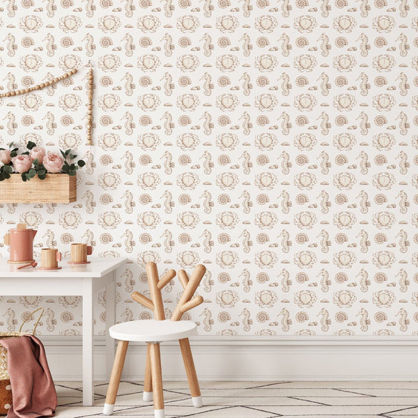 Neutral Sea World Wallpaper W068 - CostaCover - Peel and stick Removable Wallpaper - abstract wallpaper - accent wallpaper - adhesive wallpaper