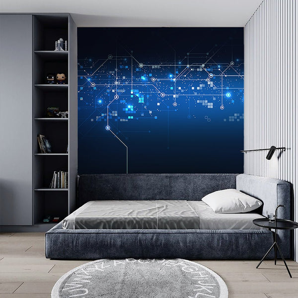 Digital Data Pattern Wall Mural WM099 - CostaCover - Peel and stick Removable Wallpaper - Abstract - abstract mural - abstract wall art