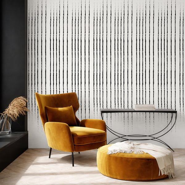 Black Vertical Stripes Wall Mural AM199