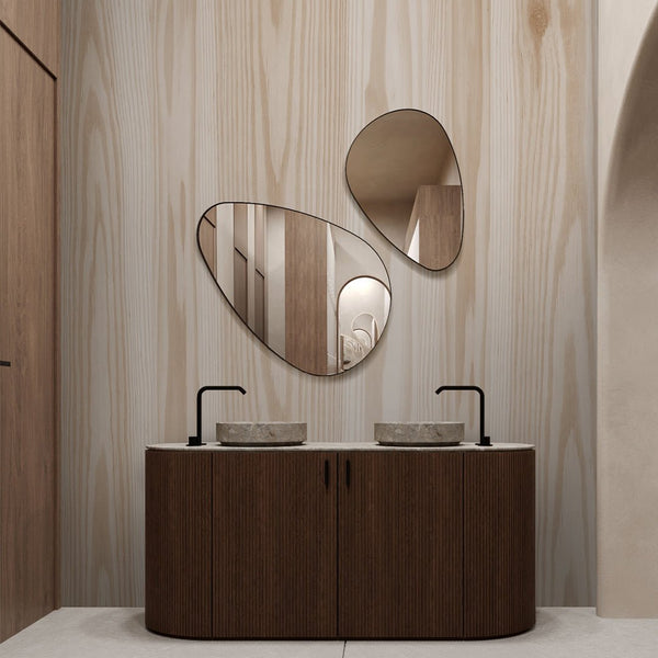 Japandi Wood Texture Wall Mural AM093 - CostaCover - Peel and stick Removable Wallpaper - about walls - Abstract - Abstract Labyrinth Lines