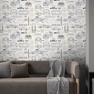 Race Car Blueprint Wallpaper A124
