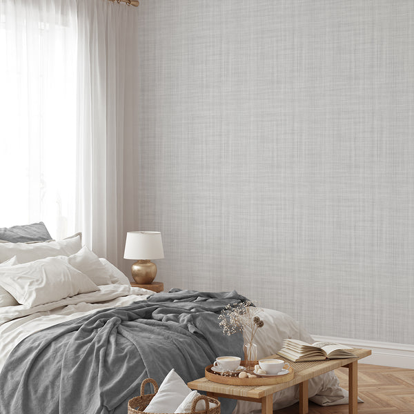 Light Gray Linen Texture Wallpaper L047