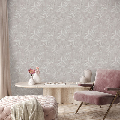 Beige Bamboo Leaves Wallpaper CC362