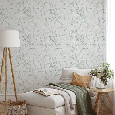 Sage Green Botanical Wallpaper CC361