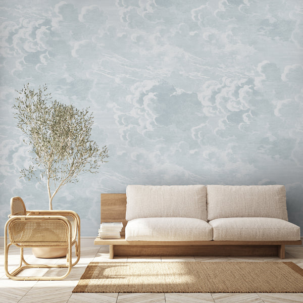 Blue Vintage Cloud Wall Mural AM170