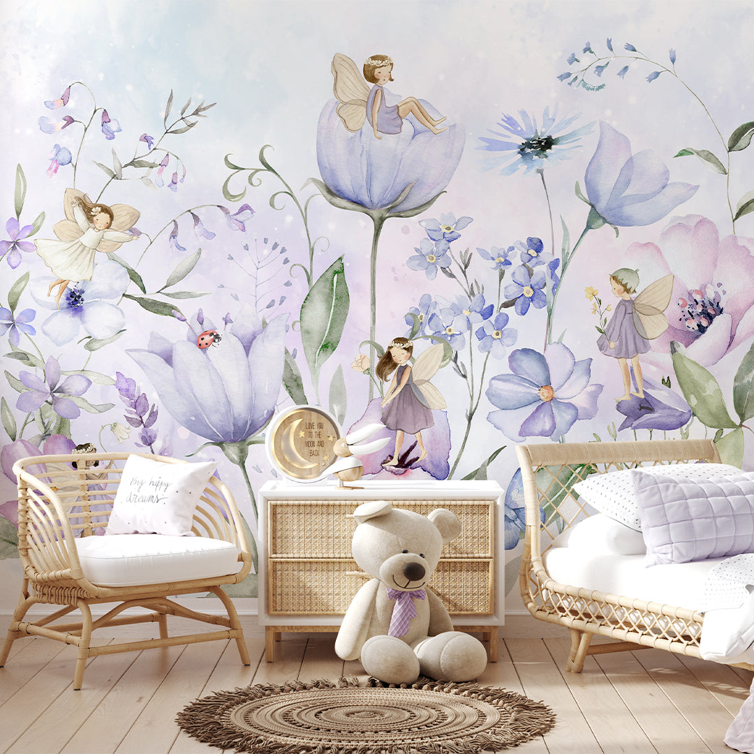 Purple Flower Fairy Wall Mural SM052