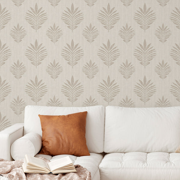 Neutral Leaf Wallpaper L027