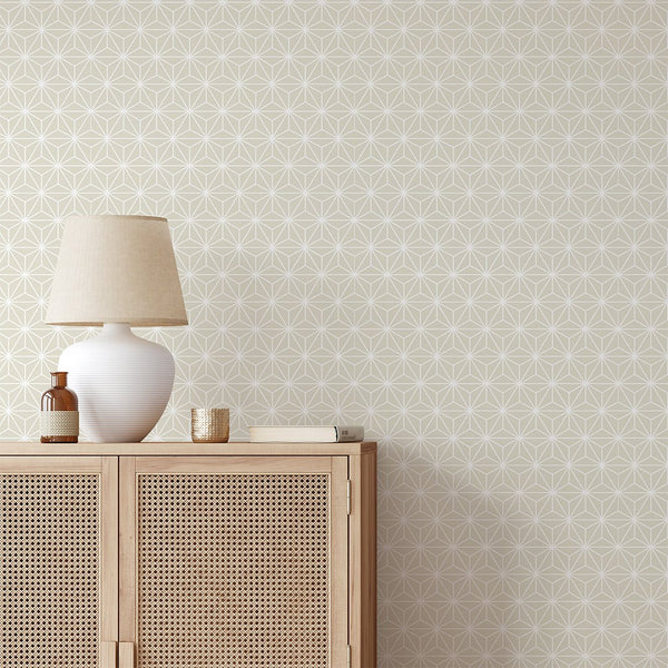 Beige Geometric Prism Wallpaper CC304 - CostaCover - Peel and stick Removable Wallpaper - Abstract - Abstract Labyrinth Lines - abstract lines