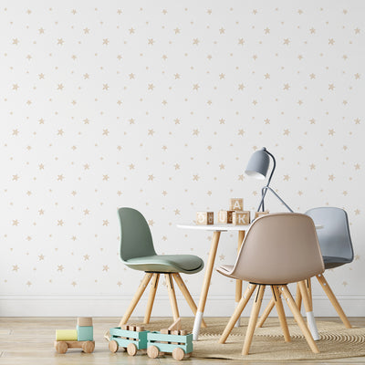 Beige Stars Wallpaper S114
