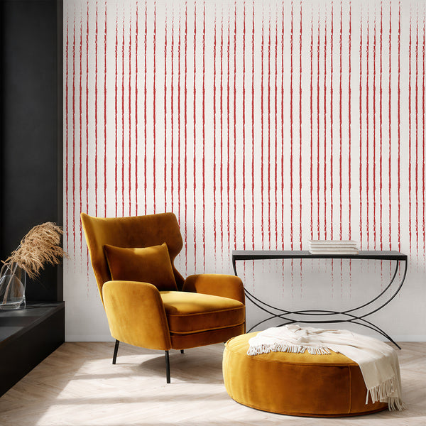 Red Vertical Stripes Wall Mural AM198