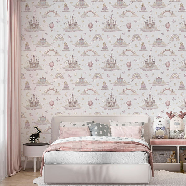 Airy Magic Kingdom Wallpaper A043 - CostaCover-Peel and stick Removable Wallpaper-accent wallpaper-adhesive wallpaper-baby bedroom