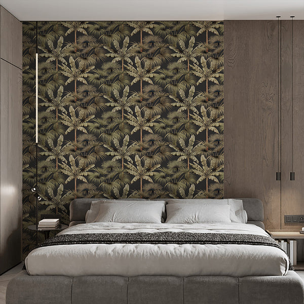 Dark Tropical Palm Wallpaper A140