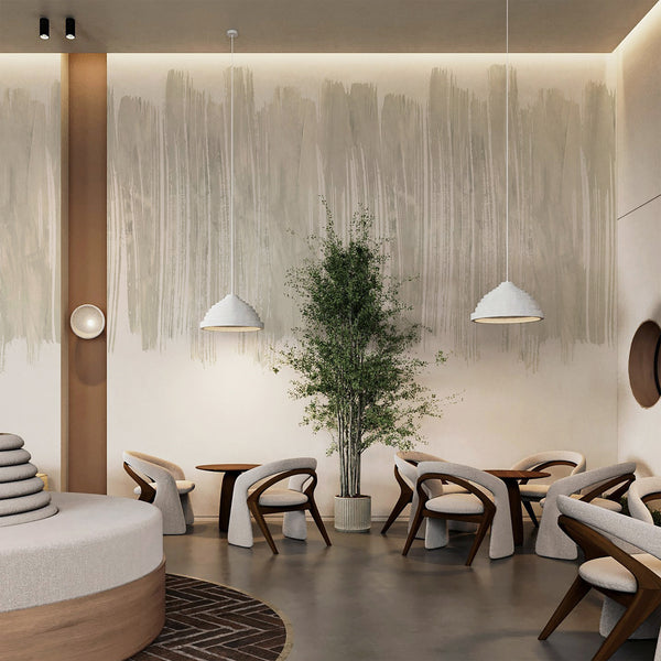 Light Greige Green Brushstroke Wall Mural AM192