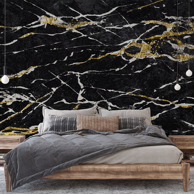 Black & Gold Marble Self Adhesive Wall Mural CCM040