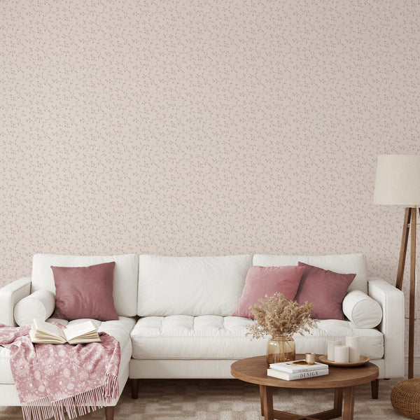 Pink Floral Vine Wallpaper L112