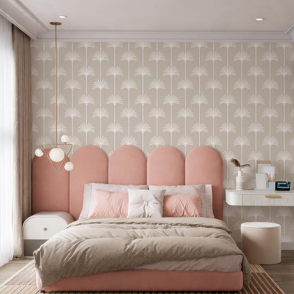 Beige Palm Tree Wallpaper L005