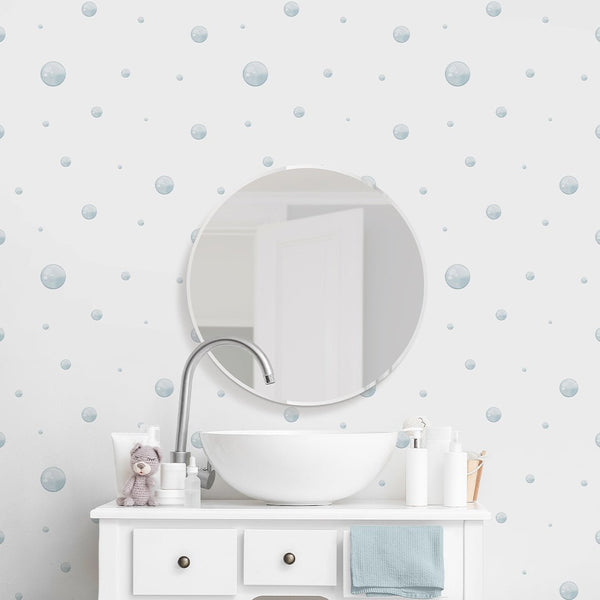 Blue Bubbles Wallpaper S087 - CostaCover - Peel and stick Removable Wallpaper - Abstract - abstract wall art - abstract wallpaper