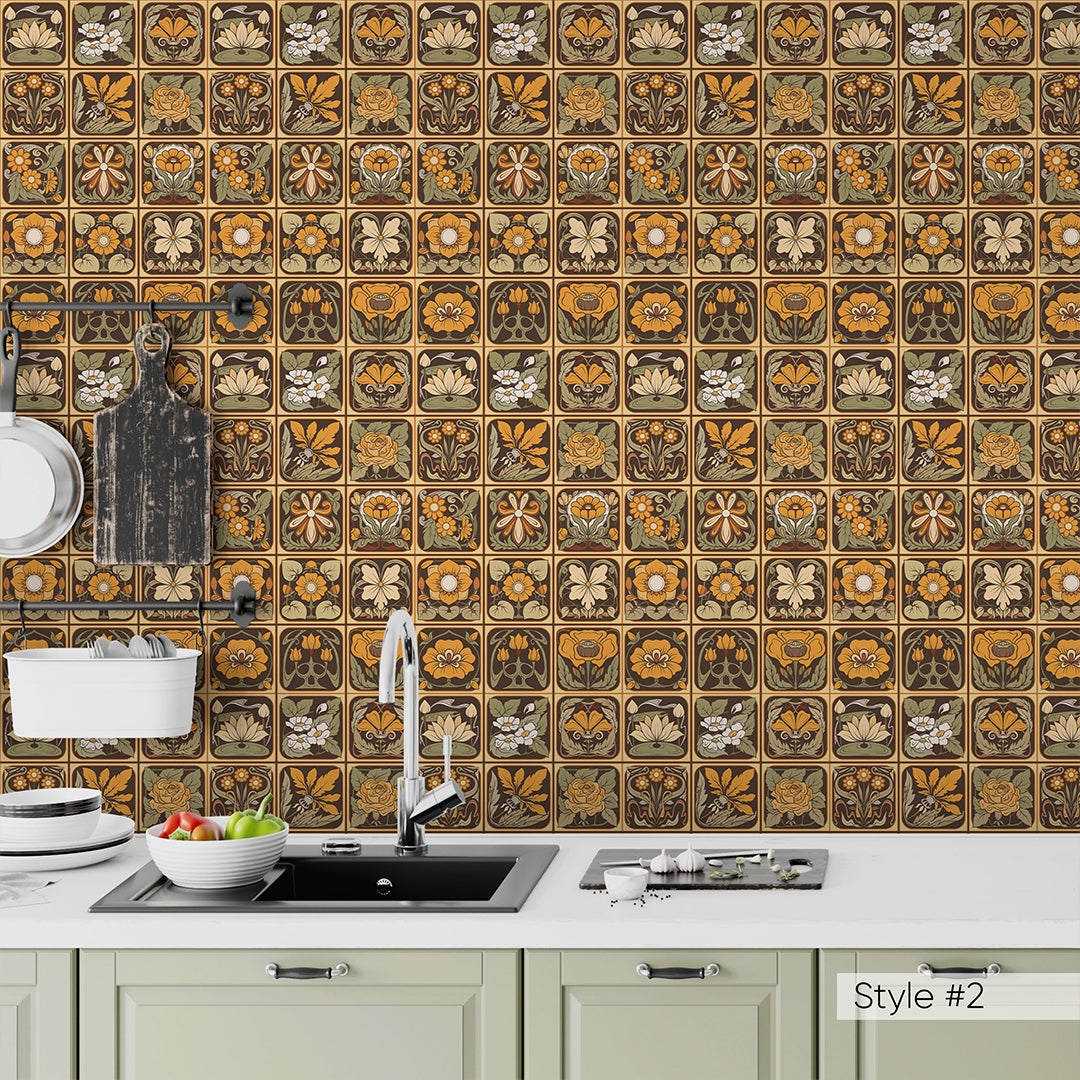 Floral Tiles Wallpaper CC315