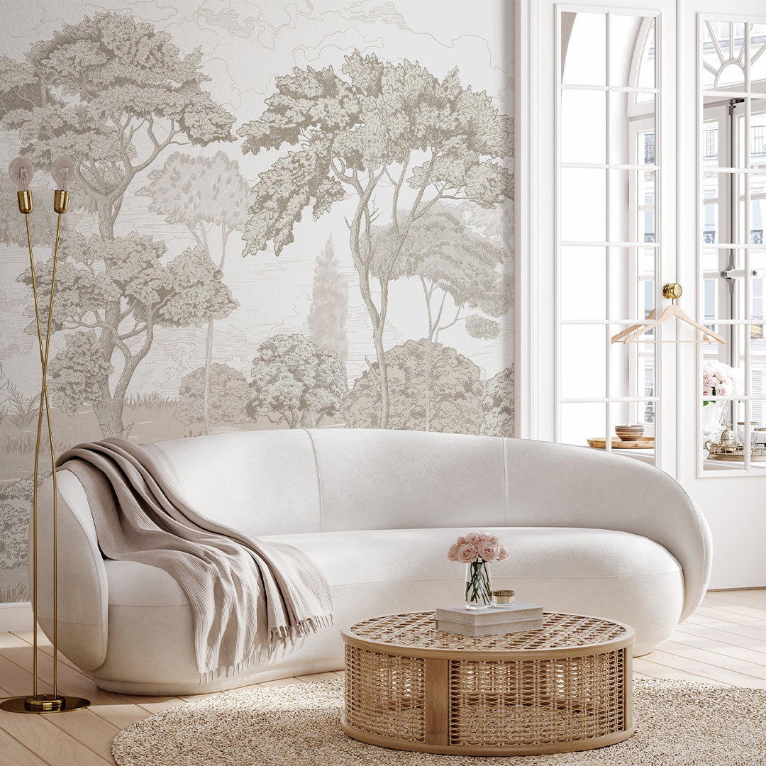 Beige Vintage Forest Wall Mural CCM195