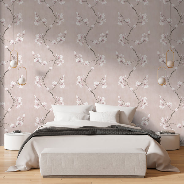 Blush Pink Magnolia Wallpaper W190