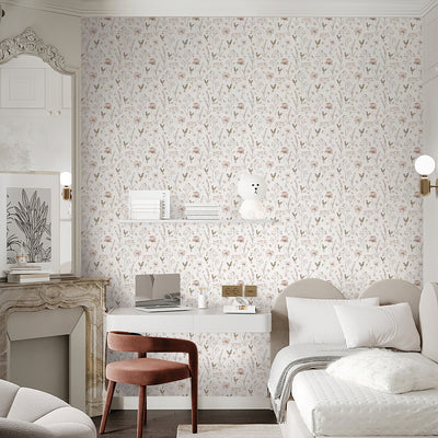Neutral Floral Wallpaper S065