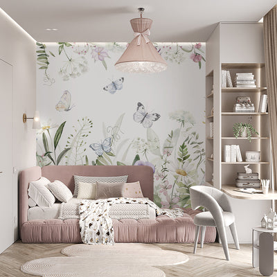 Wildflowers and Butterflies Wall Mural SM041