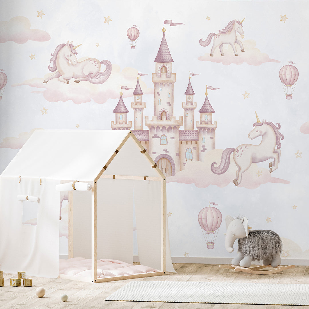 Airy Kingdom & Unicorns Wall Mural AM135