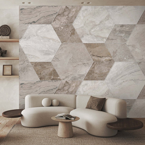 Marble Honeycomb Wall Mural AM105 - CostaCover - Peel and stick Removable Wallpaper - abstract marble - abstract wallpaper - accent wallpaper