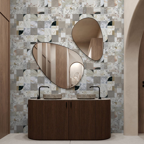 Square Marble Tile Wallpaper A011 - CostaCover - Peel and stick Removable Wallpaper - about walls - abstract marble - abstract wallpaper