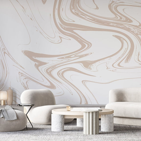 White Beige Marble Wall Mural AM056 - CostaCover - Peel and stick Removable Wallpaper - about walls - Abstract - abstract lines