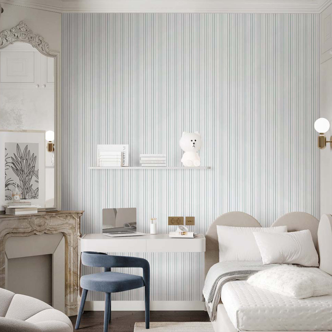 Pastel Blue Stripes Wallpaper S001