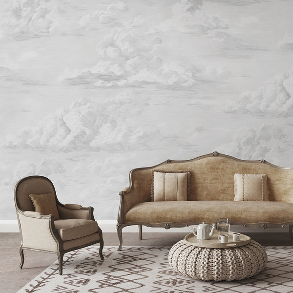 Gray Vintage Cloud Sky Wall Mural AM172