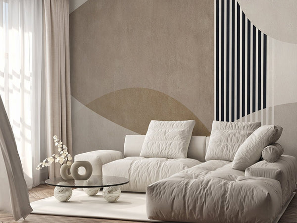 Geometric Abstract Brown Beige Wall Mural AM018 - CostaCover - Peel and stick Removable Wallpaper - about walls - Abstract - abstract arches