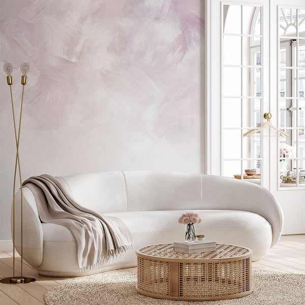 Pink Ombre Strokes Wall Mural WM103 - CostaCover - Peel and stick Removable Wallpaper - Abstract - abstract painting - abstract wall art