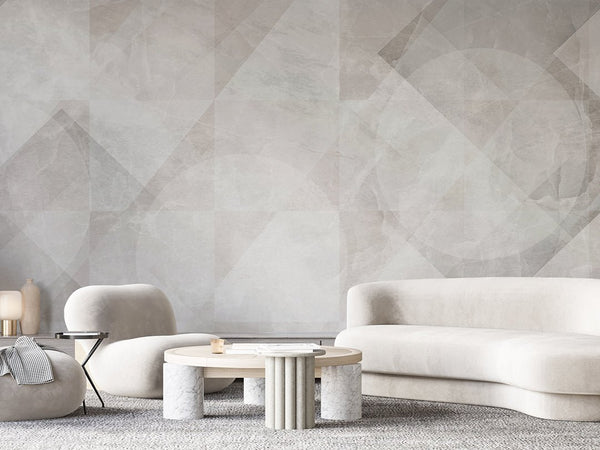 Beige Geometric Shapes Wall Mural AM019 - CostaCover - Peel and stick Removable Wallpaper - about walls - Abstract - abstract floral