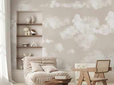 Beige Sky & Clouds Wall Mural AM021