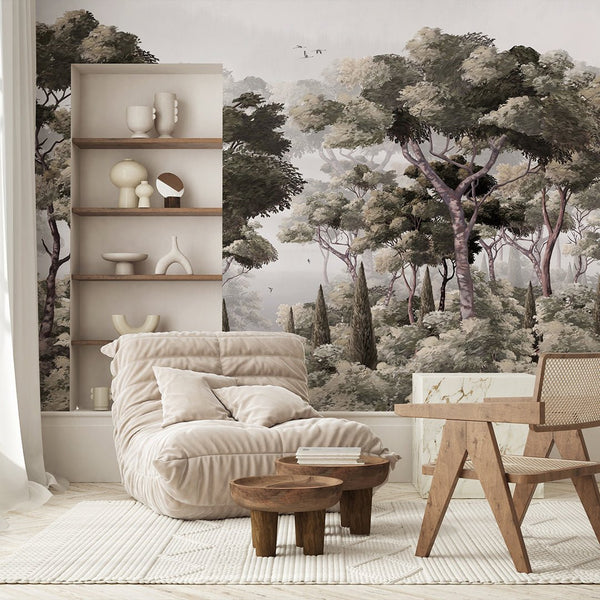 Vintage Landscape Wall Mural AM117 - CostaCover - Peel and stick Removable Wallpaper - abstract forest - abstract wallpaper - accent wallpaper