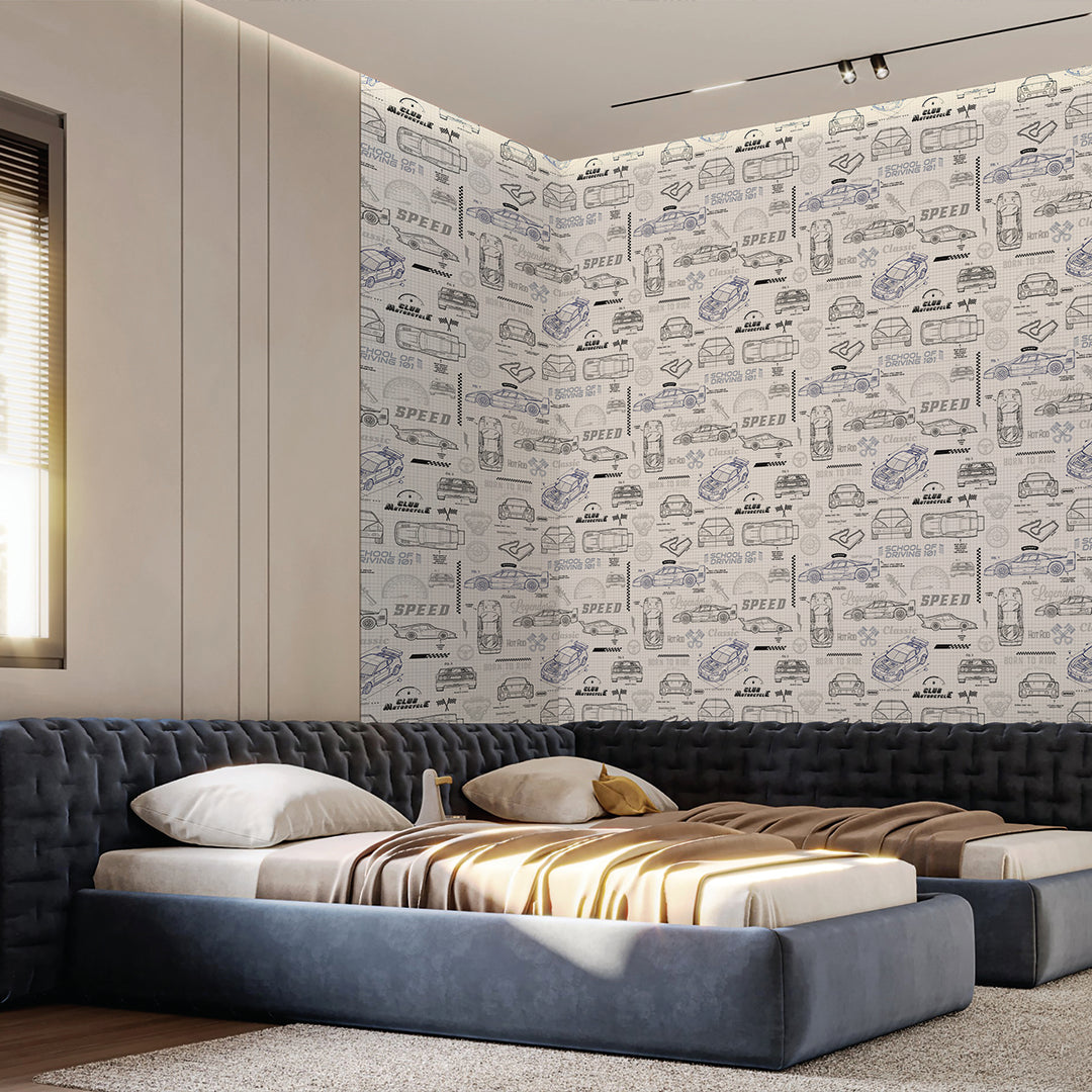 Race Car Blueprint Wallpaper A124