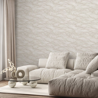 Beige Waves Wallpaper A096