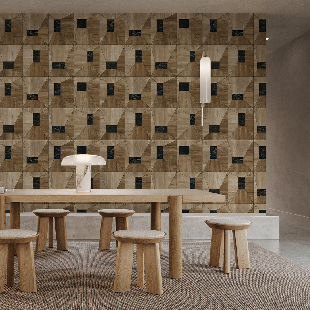 Wood Texture Squares Wallpaper A012