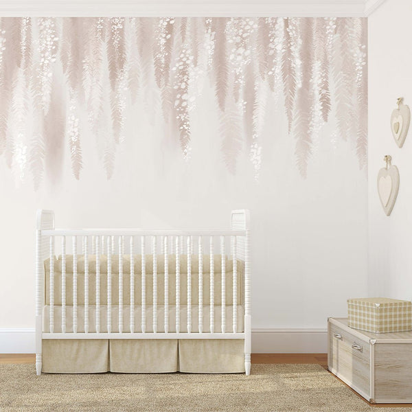 Hanging Flowers Art Wall Mural SM003 - CostaCover - Peel and stick Removable Wallpaper - abstract floral - abstract wall art - abstract wallpaper