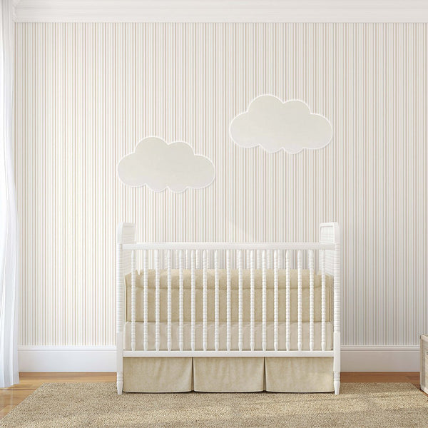 Pastel Beige Stripes Wallpaper S003 - CostaCover - Peel and stick Removable Wallpaper - abstract wallpaper - accent wallpaper - adhesive wallpaper