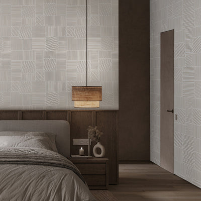 Beige Textured Stripes Wallpaper A010