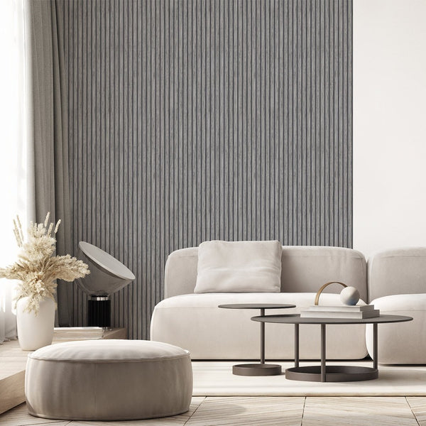 Wooden Gray Oak Slat Panels Wallpaper A003 - CostaCover - Peel and stick Removable Wallpaper - abstract wallpaper - accent wallpaper - adhesive wallpaper