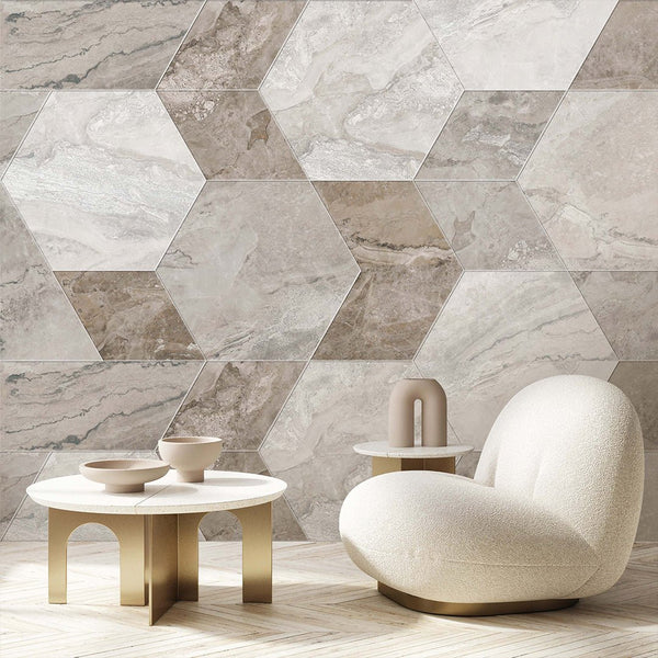 Marble Honeycomb Wall Mural AM105 - CostaCover - Peel and stick Removable Wallpaper - abstract marble - abstract wallpaper - accent wallpaper